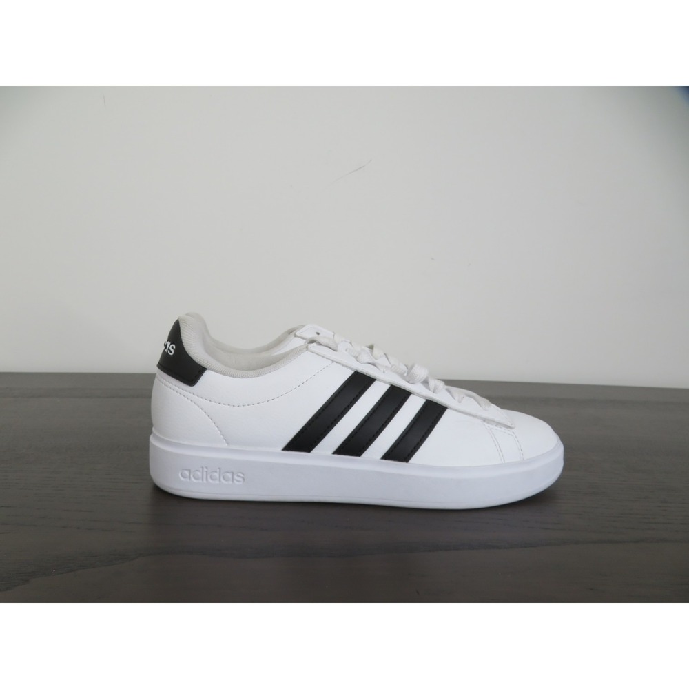 Adidas Grand Court Shoes Womens 7 White Black Walking Sneakers GW9214 Casual